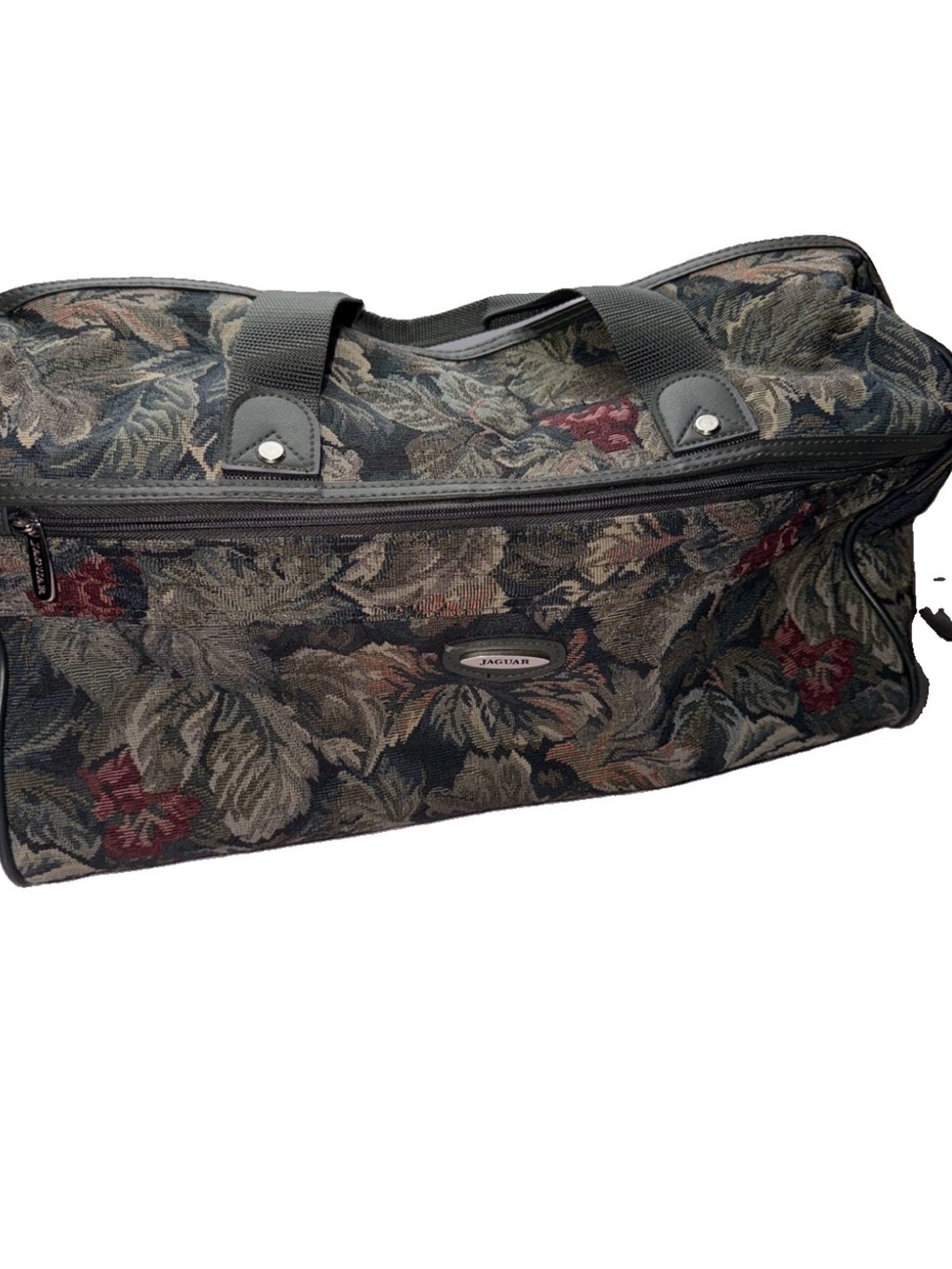 Vintage Jaguar Floral Tapestry Weekender Bag in Multi-Color